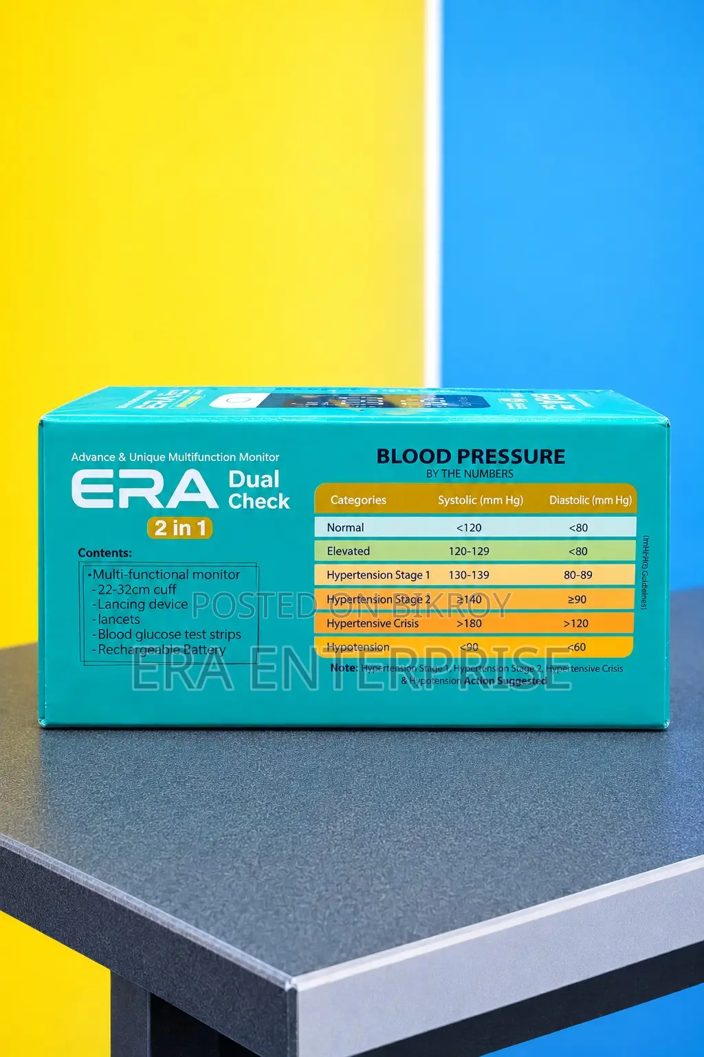 ERA Dual Check 2-in-1 Blood Glucose & Blood Pressure Monitor