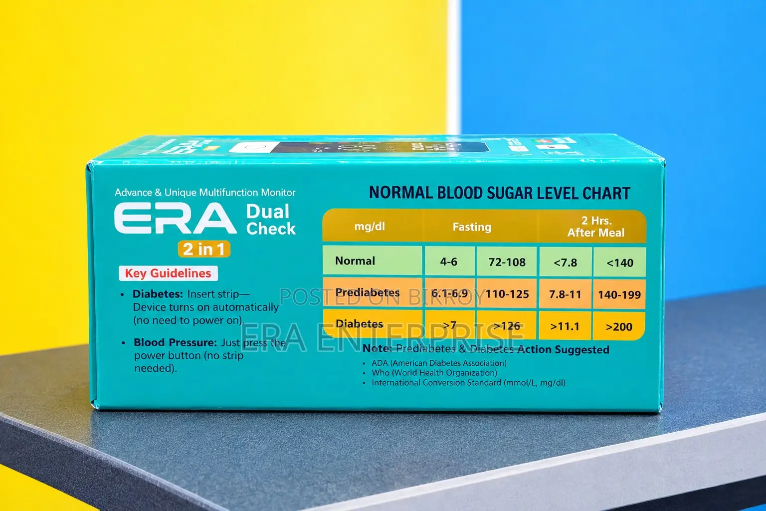 ERA Dual Check 2-in-1 Blood Glucose & Blood Pressure Monitor