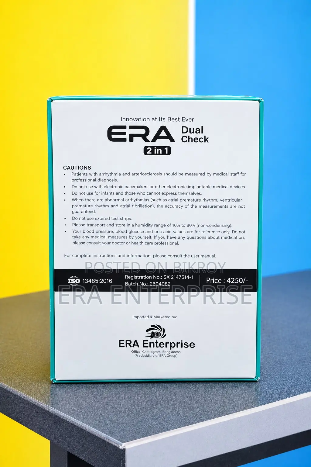 ERA Dual Check 2-in-1 Blood Glucose & Blood Pressure Monitor