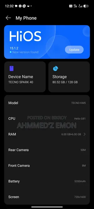 Tecno Spark 40 128 GB Silver