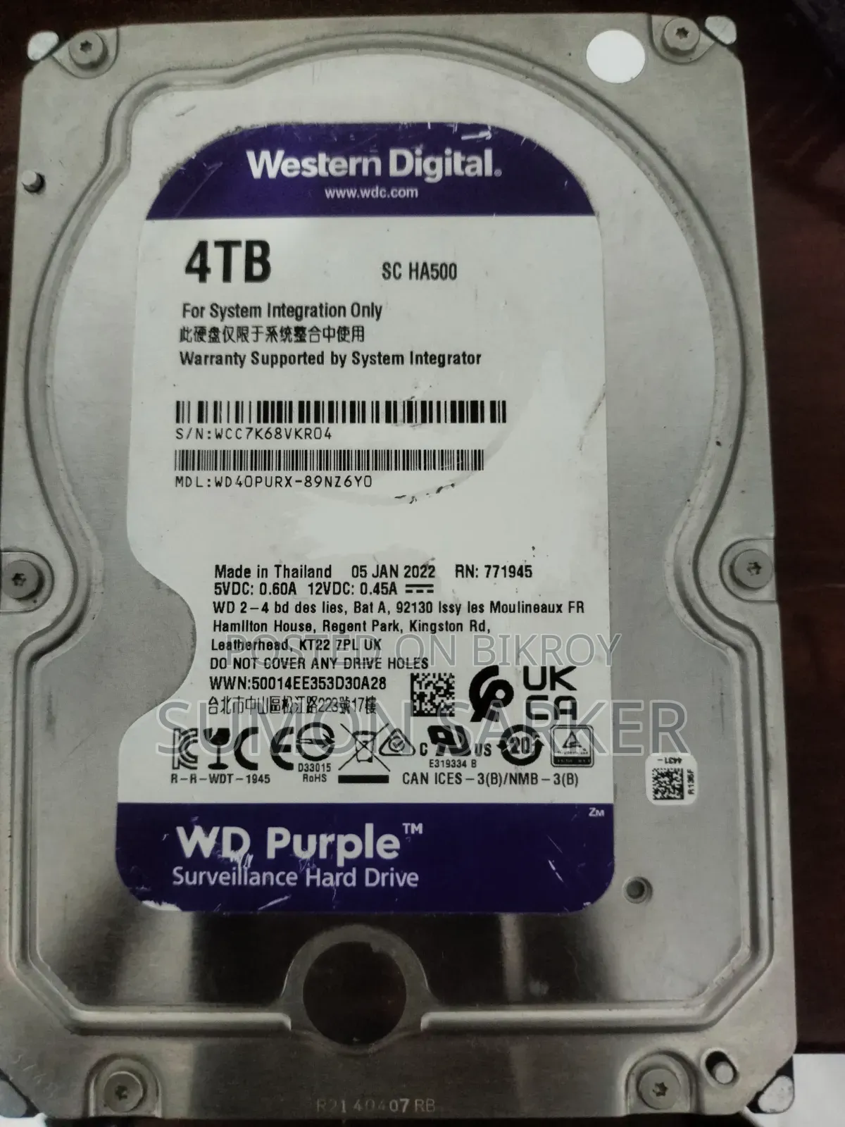 Wd Purple Surveillance 4tb HDD