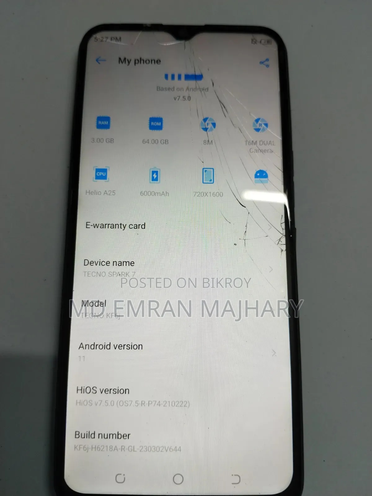 Tecno Spark 7 64 GB Black