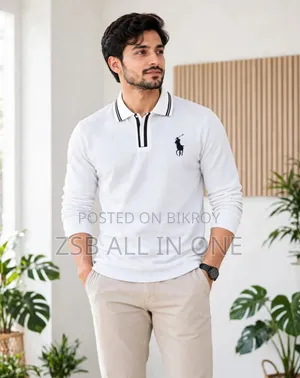 প্রিমিয়াম এমব্রয়ডারি ফুল স্লিভ পোলো শার্ট