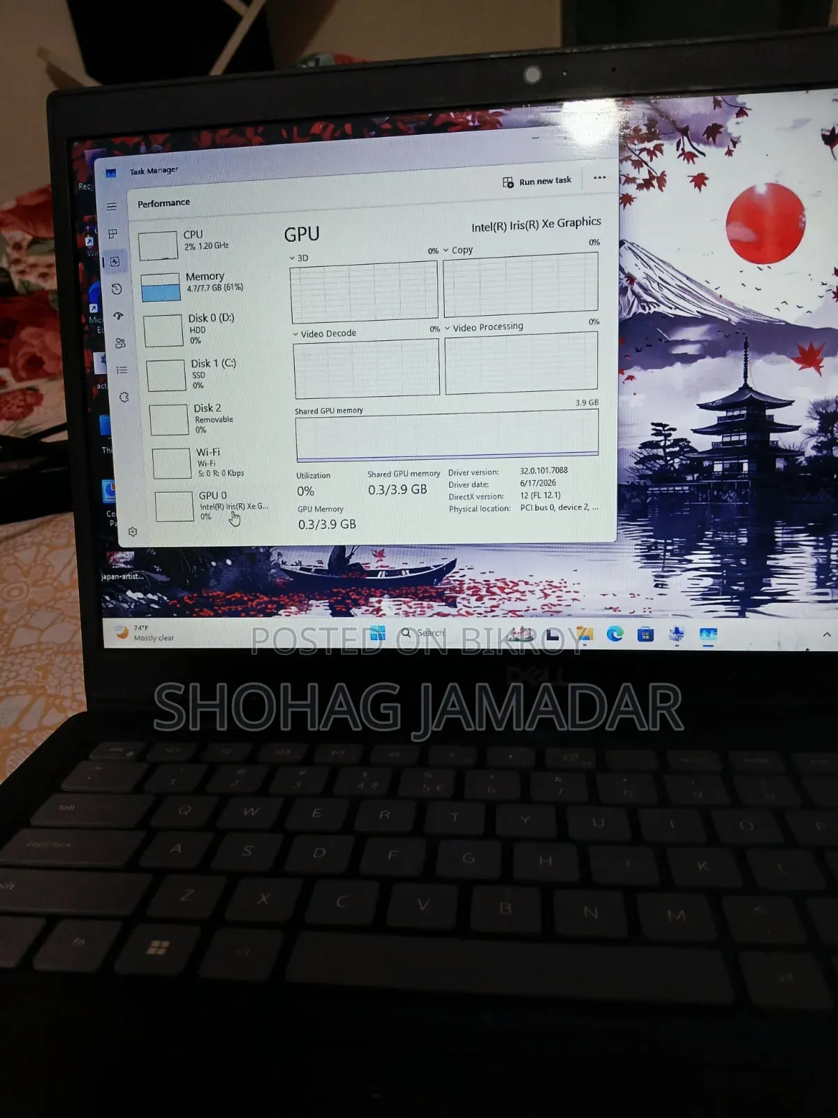New Laptop Dell Inspiron 14 8GB Intel Core i5 HDD+SSD 256GB