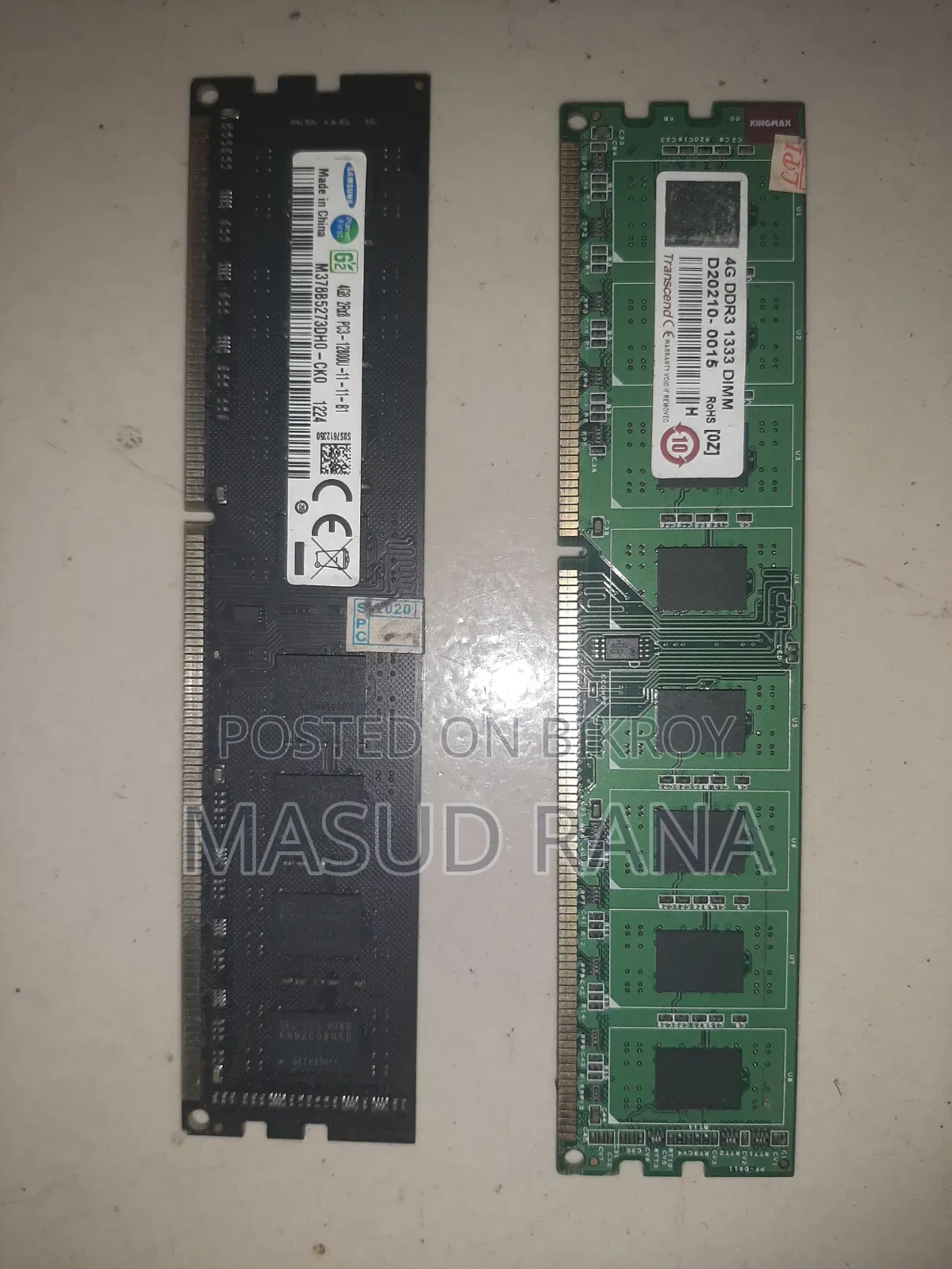 ২টি Desktop RAM বিক্রি হবে – Samsung 4GB + Transcend 4GB DDR3