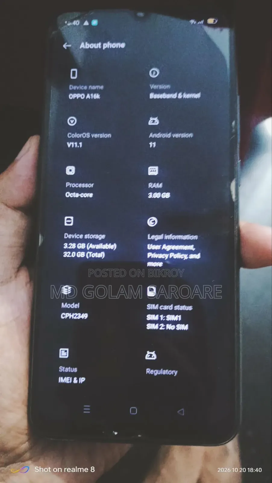Oppo A16K 32 GB Blue