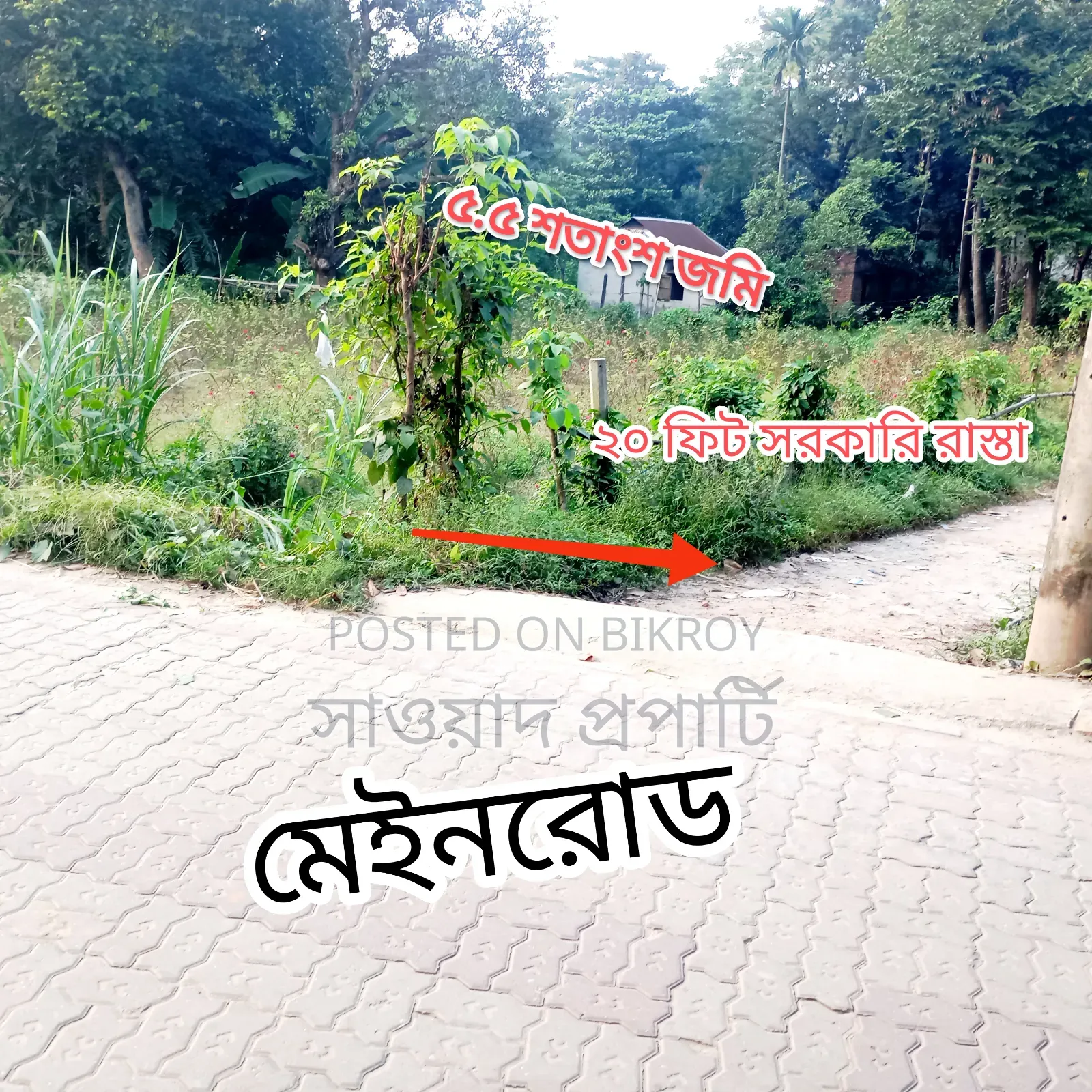 বিরুলিয়া ২০ ফিট রাস্তার সাথে ৫.৫ শতাংশ জমি বিক্রি হবে