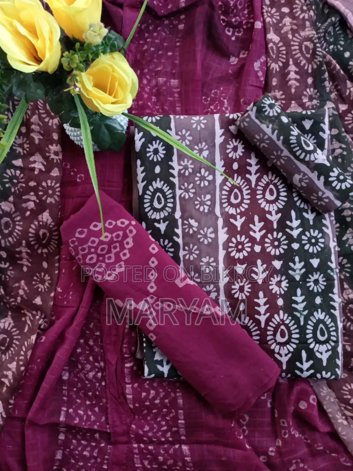 Attractive Cotton Batik Three-Piece