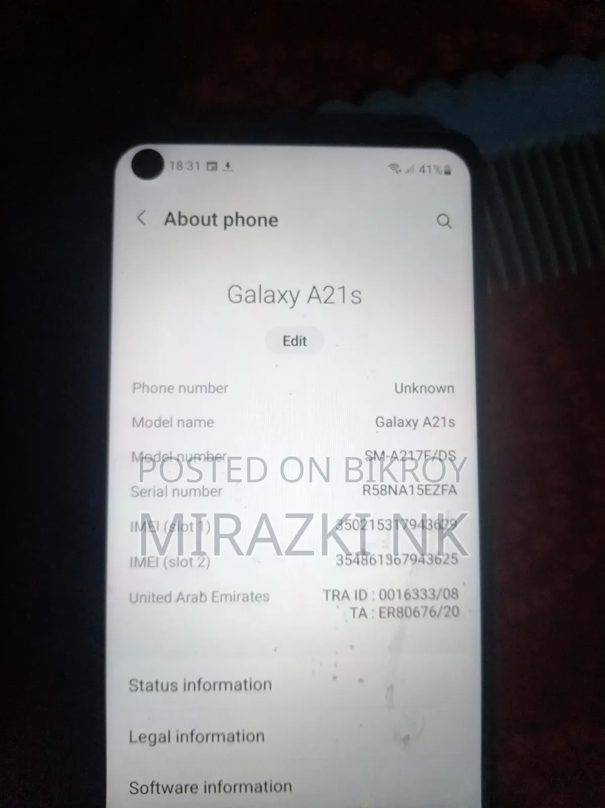 Samsung Galaxy A21s 128 GB Blue