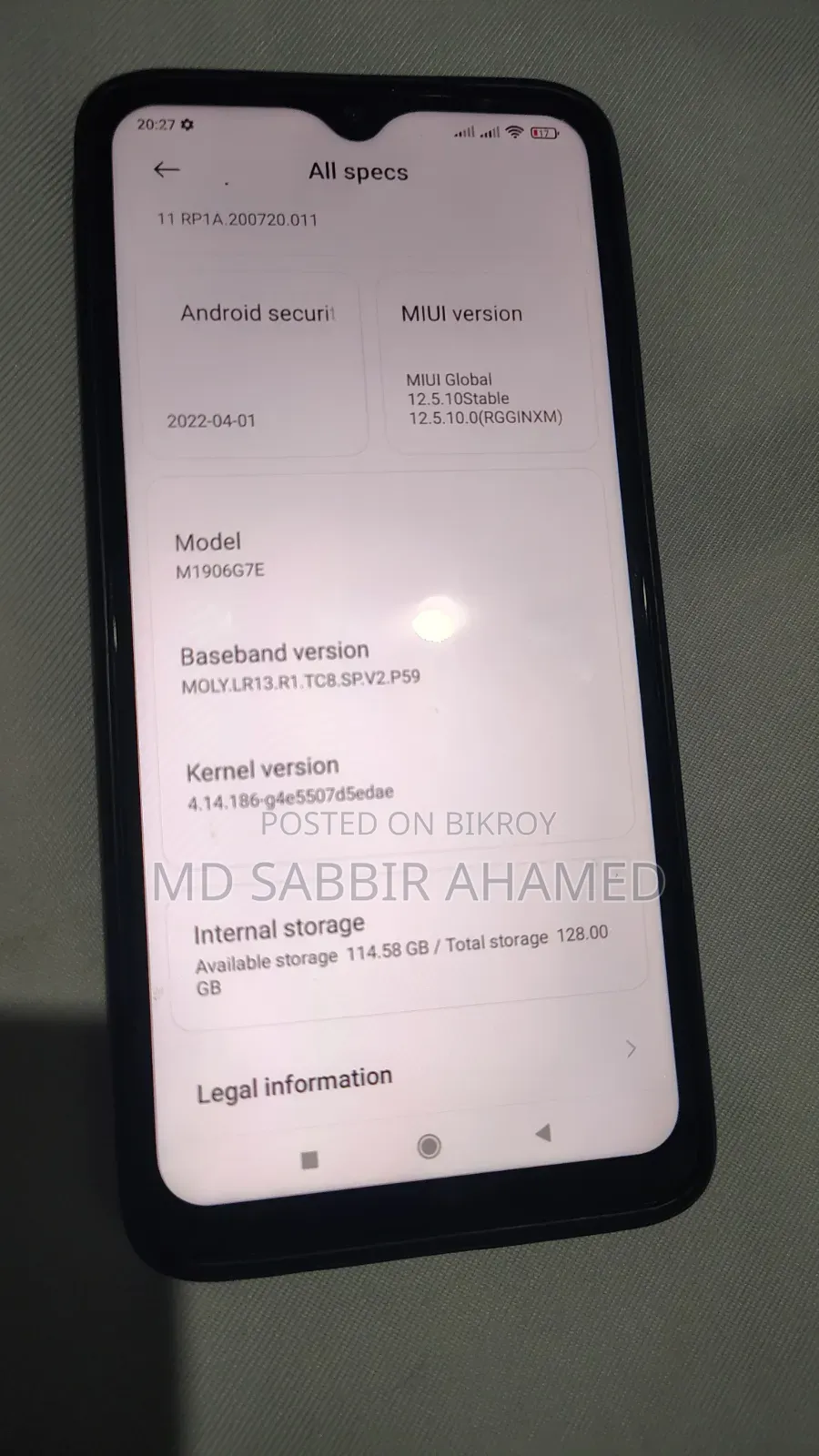 Xiaomi Redmi Note 8 Pro ১২৮ জিবি সাদা