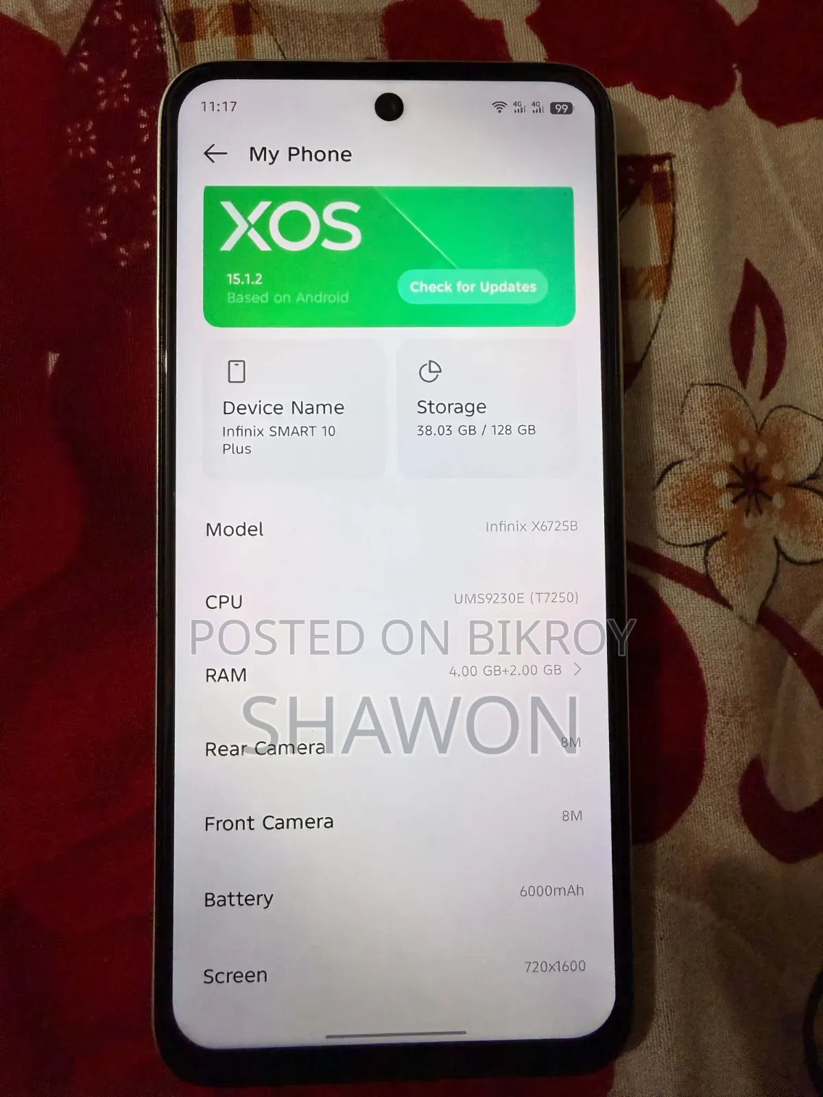 Infinix Smart 10 Plus 128 GB White
