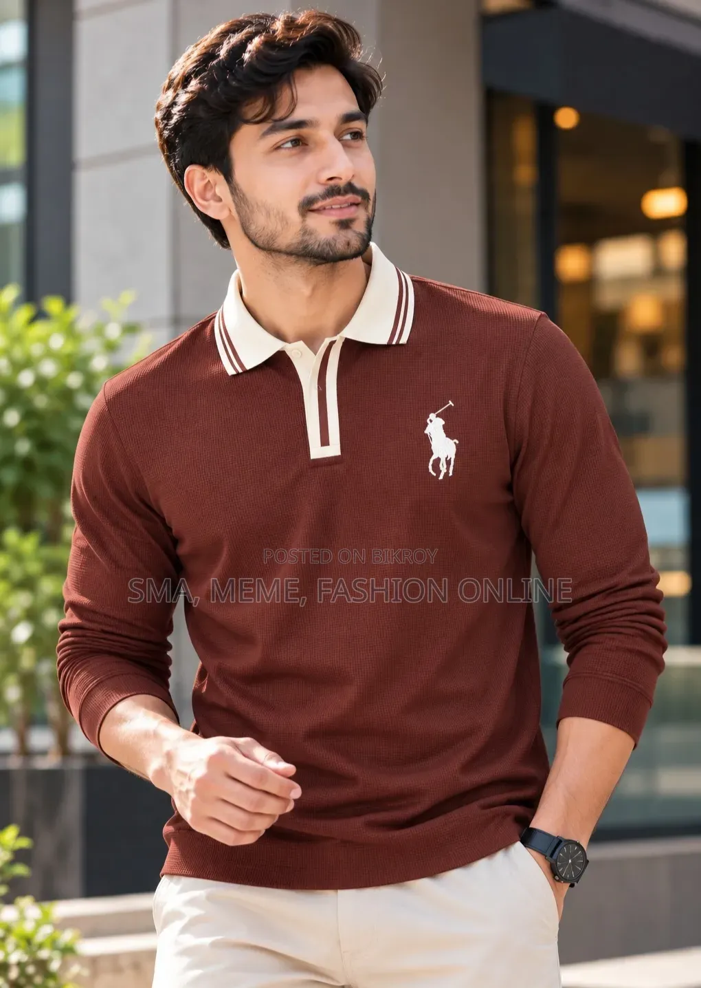 প্রিমিয়াম এমব্রয়ডারি ফুল স্লিভ পোলো শার্ট