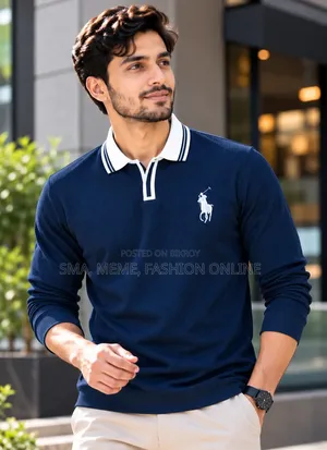 প্রিমিয়াম এমব্রয়ডারি ফুল স্লিভ পোলো শার্ট