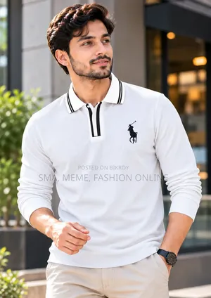 প্রিমিয়াম এমব্রয়ডারি ফুল স্লিভ পোলো শার্ট
