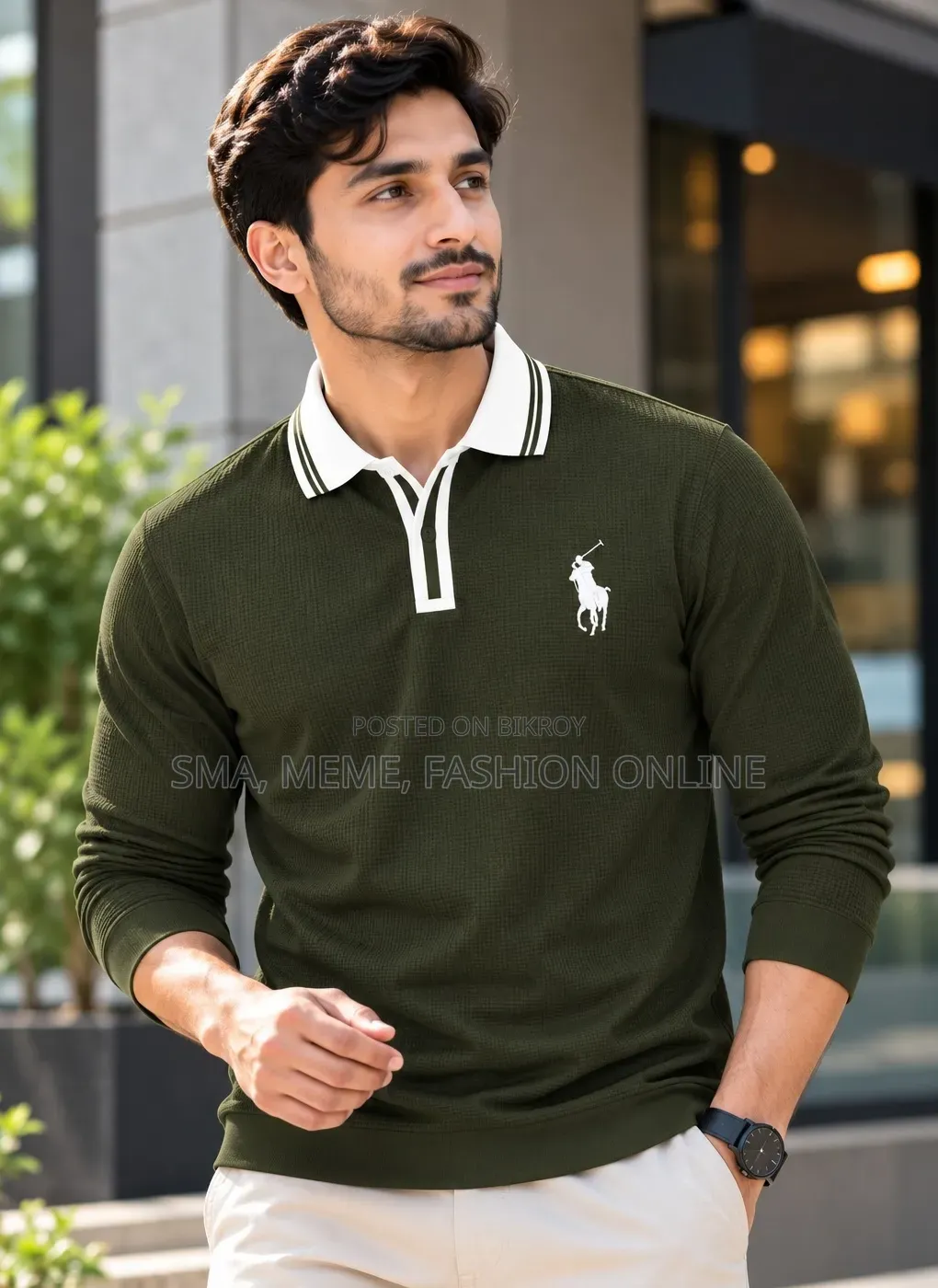 প্রিমিয়াম এমব্রয়ডারি ফুল স্লিভ পোলো শার্ট