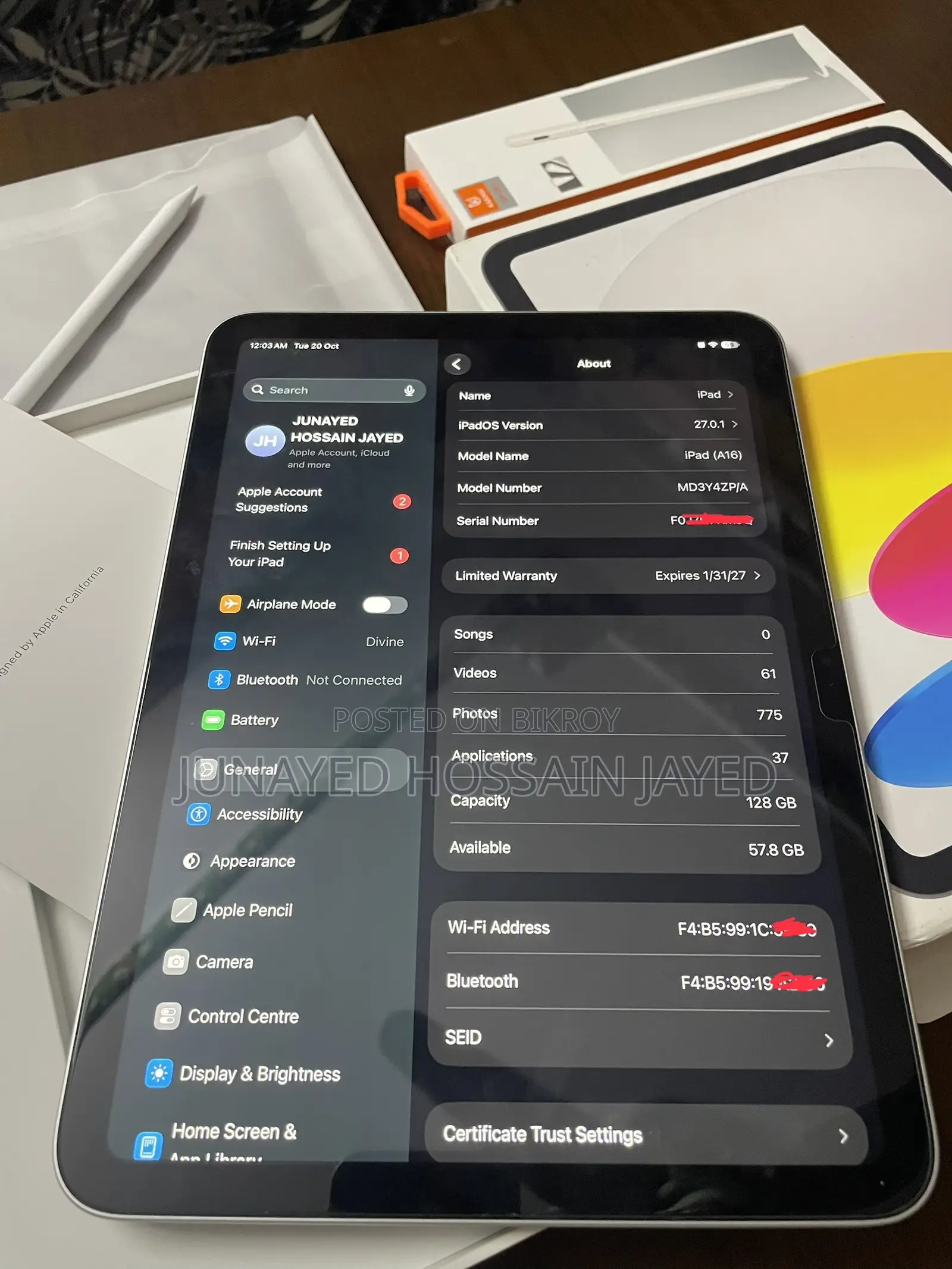 New Apple iPad (2025) 128 GB Silver