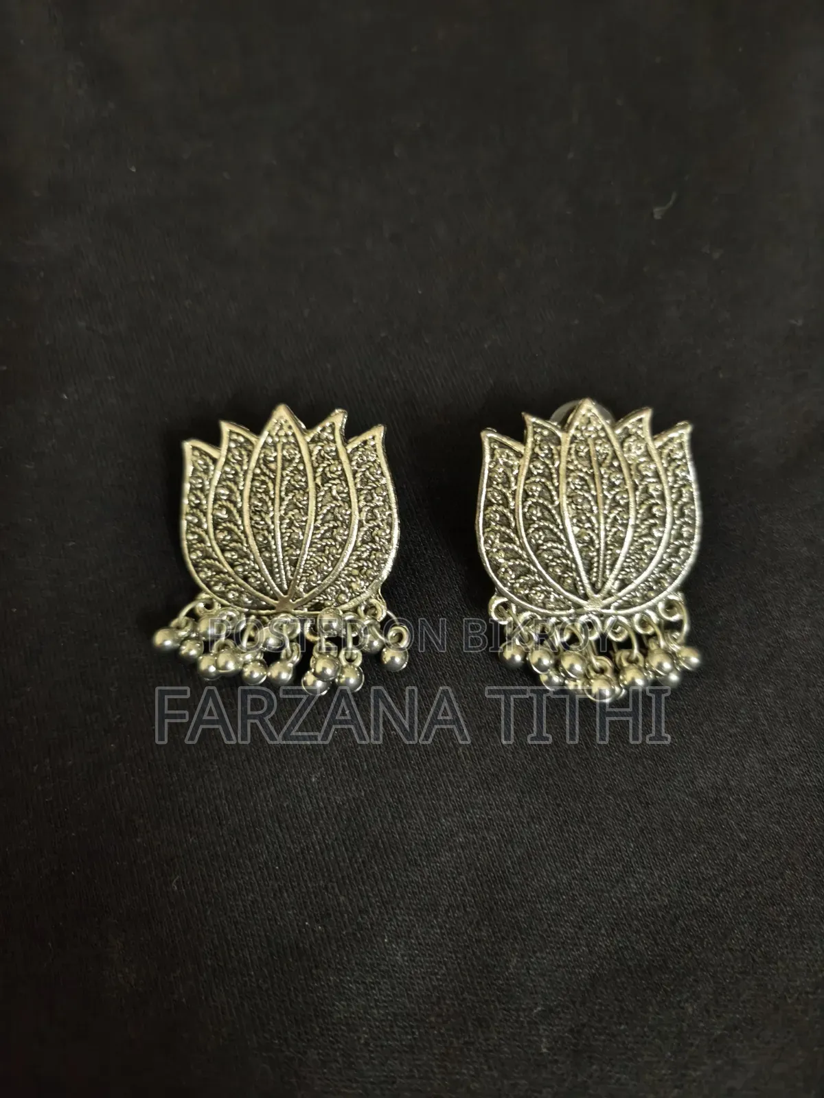 Beautiful Traditional Lotus Design Earrings