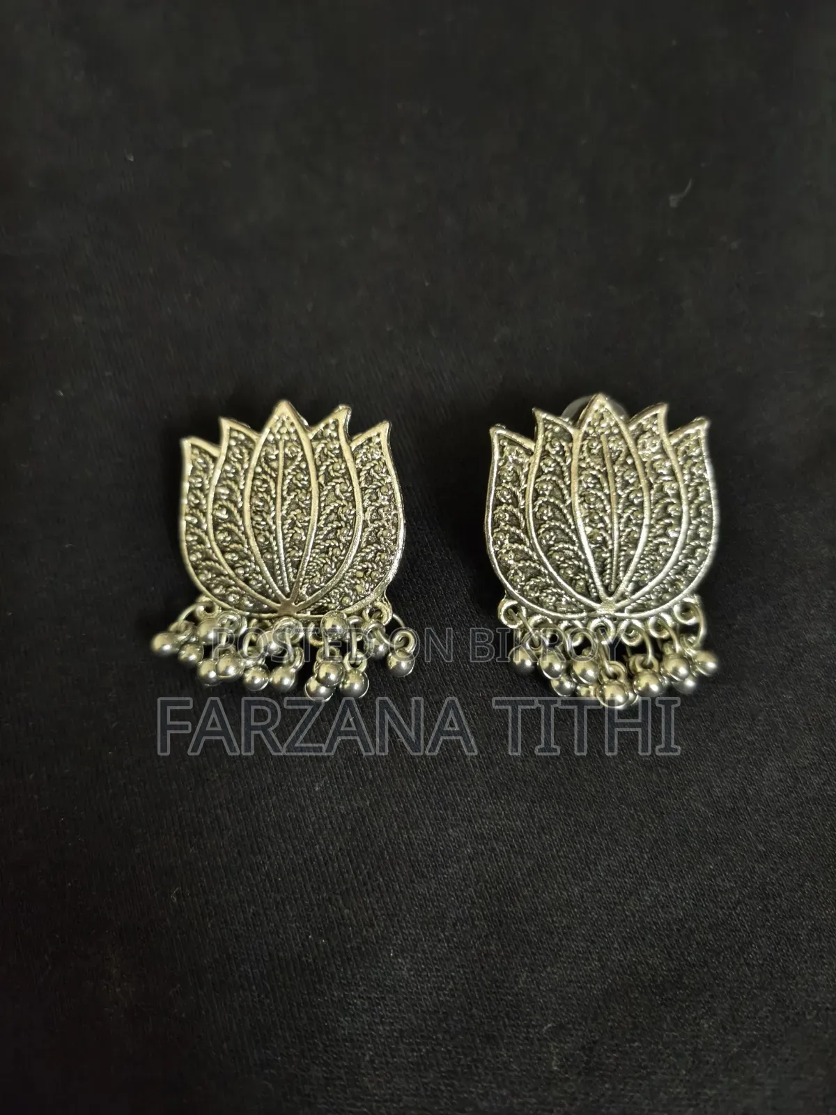 Beautiful Traditional Lotus Design Earrings