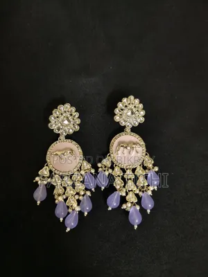 Sabyasachi-Inspired Statement Earrings With Purple Drops