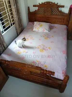 Premium Segun Wood Bed With Beautiful Carved Design
