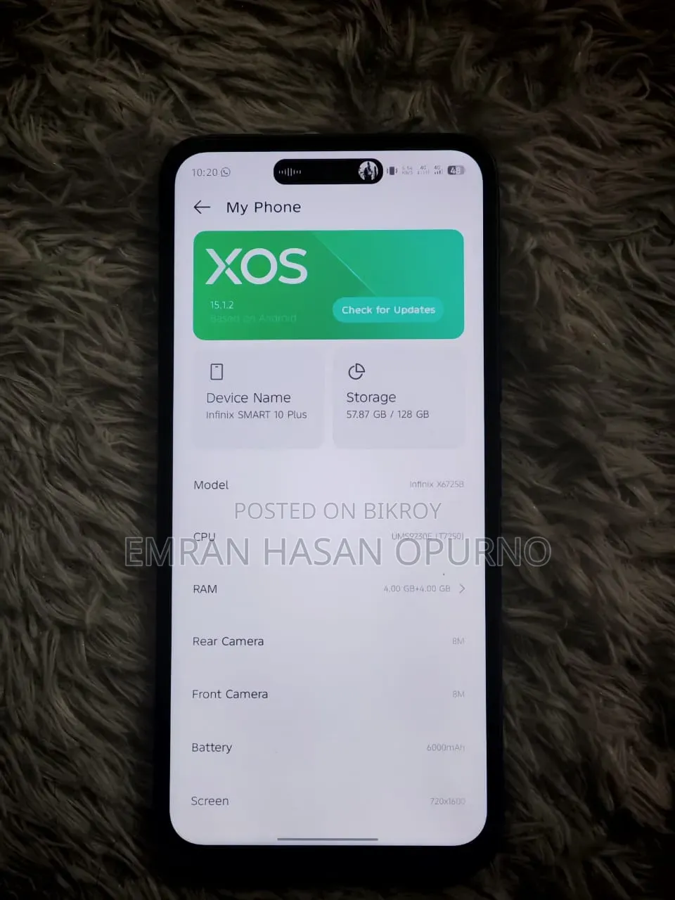 Infinix Smart 10 Plus 128 GB Gray