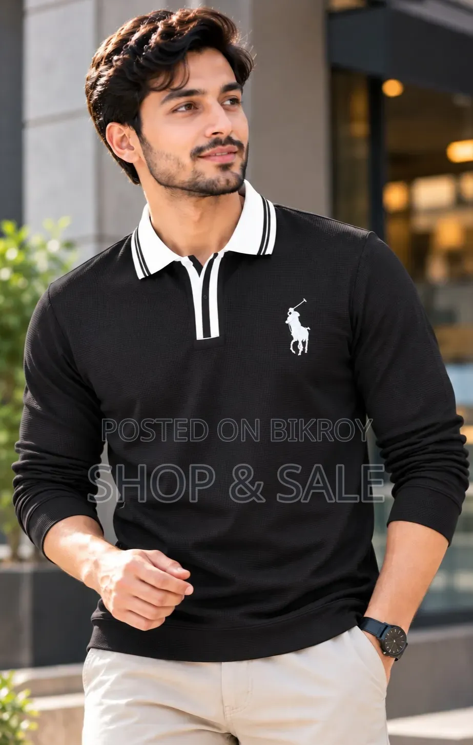 প্রিমিয়াম টেক্সচার ফুল স্লিভ পোলো শার্ট