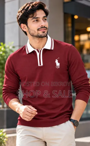 প্রিমিয়াম টেক্সচার ফুল স্লিভ পোলো শার্ট