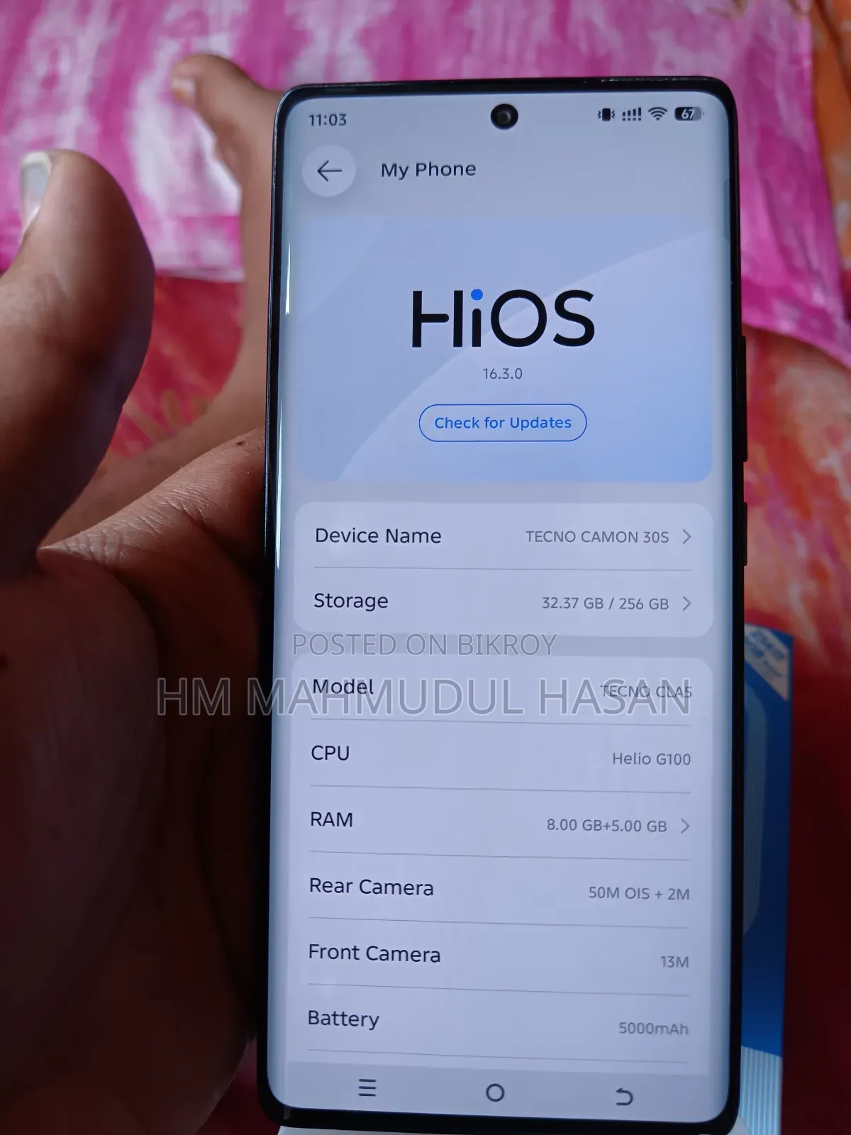 টেকনো ক্যামন ৩০এস ২৫৬ জিবি ব্ল্যাক