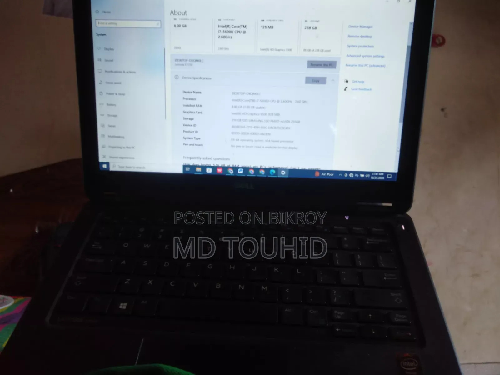 Laptop Dell Latitude 7490 8GB Intel Core i7 HDD 256GB