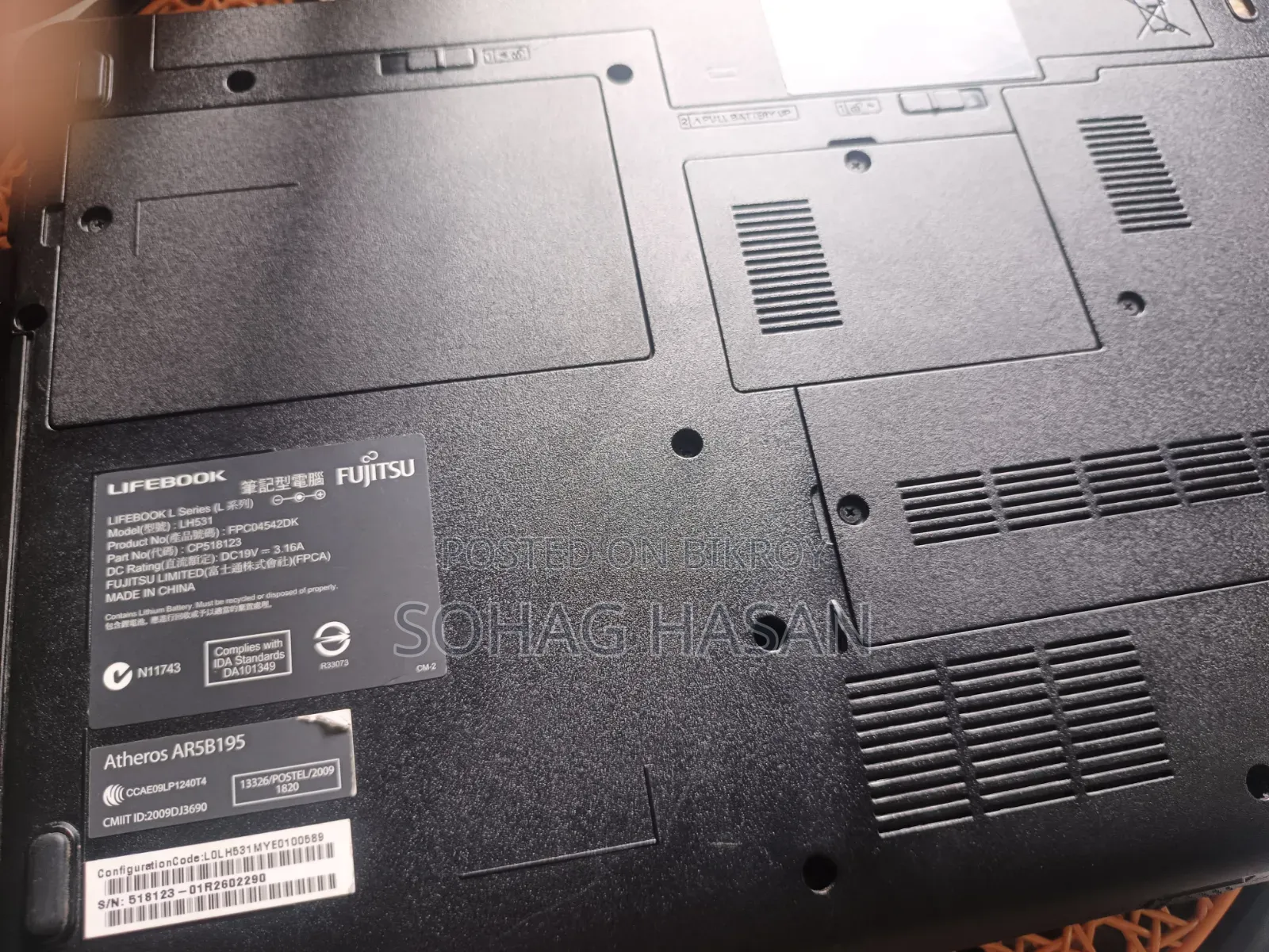 Laptop Fujitsu Lifebook LH531 2GB Intel Core i3 HDD 500GB